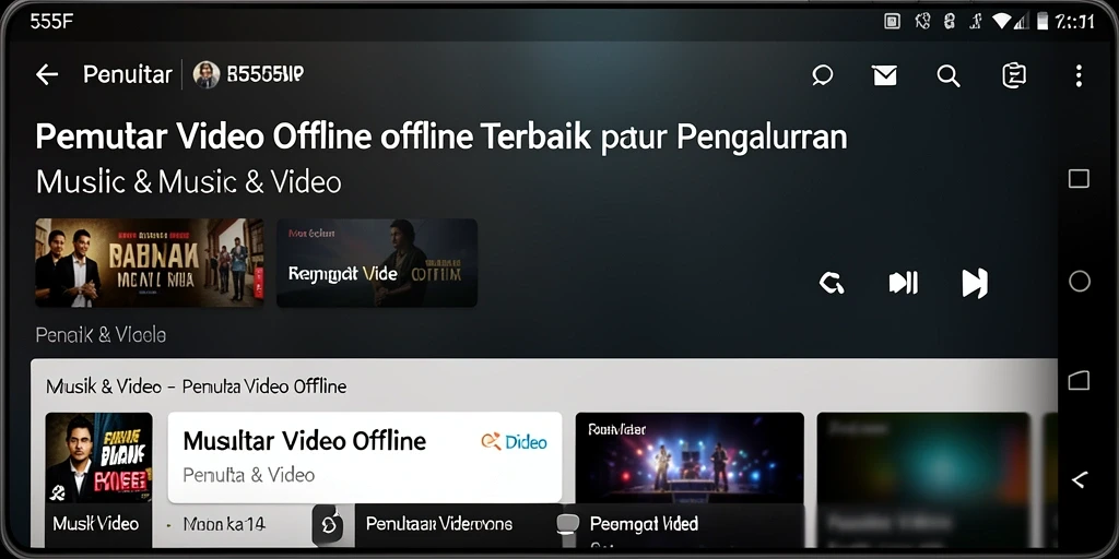 Antarmuka aplikasi 555F untuk pengalaman pemutar video offline yang menarik.