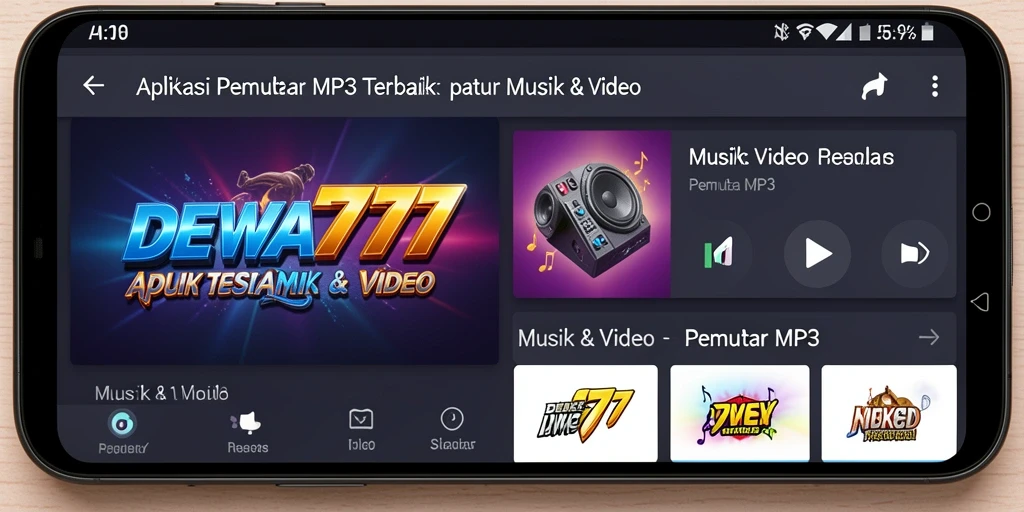 Antarmuka aplikasi DEWA777 yang user-friendly untuk Pemutar MP3.