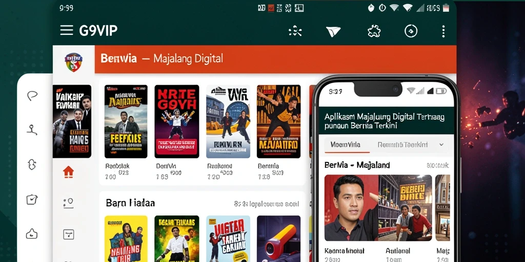 Antarmuka pengguna G9VIP yang menarik dan modern.