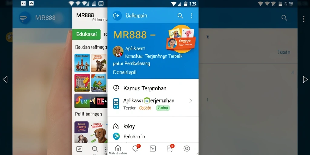Tampilan antarmuka MR888 yang intuitif untuk fungsi Kamus Terjemahan.