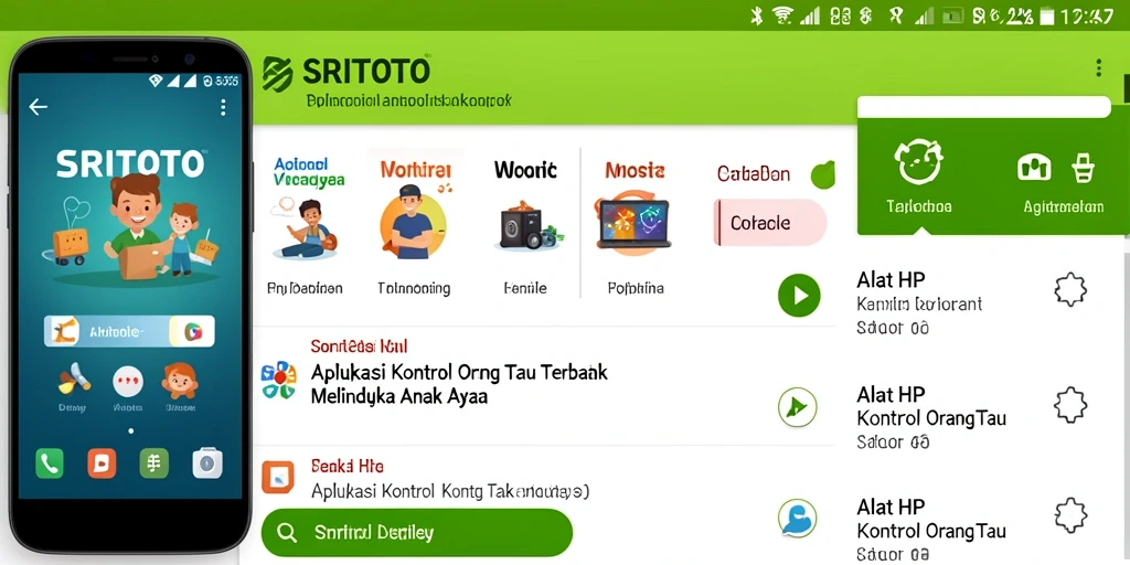 Antarmuka SRITOTO yang sederhana dan mudah dipahami untuk kontrol orang tua.