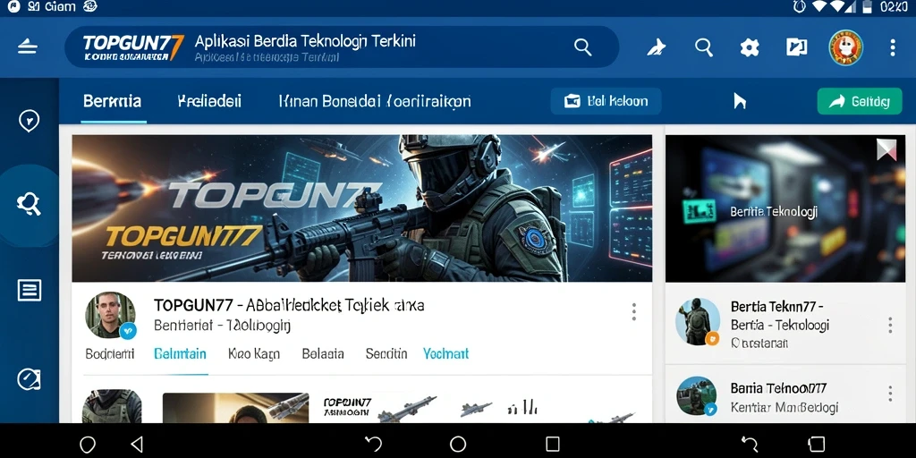 Tampilan antarmuka aplikasi TOPGUN77 yang modern dan informatif.