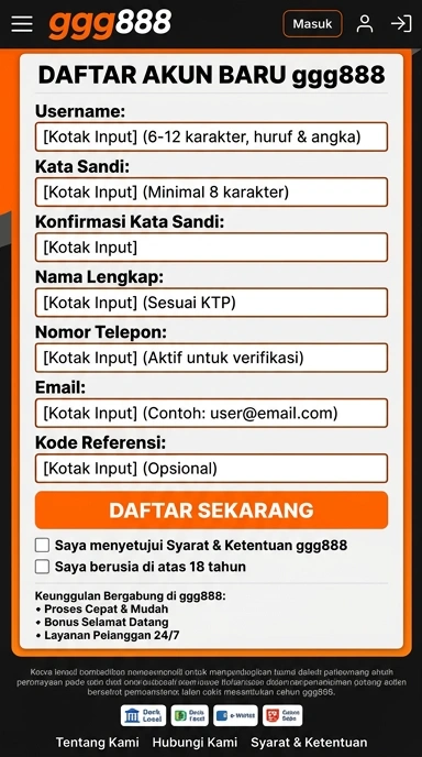Cara Daftar Akun Baru ggg888 untuk Pengguna Indonesia